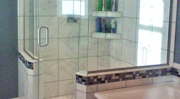 custom neo-angle glass shower